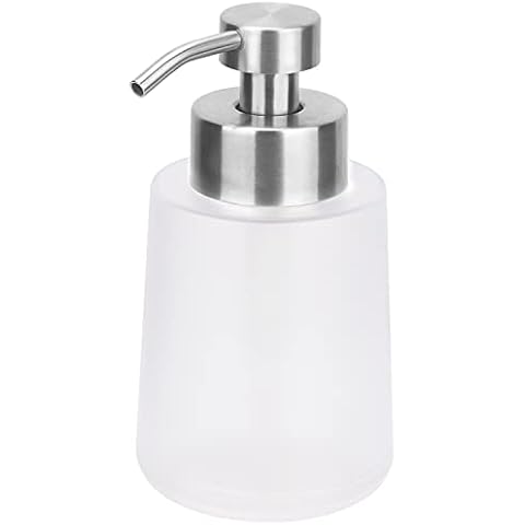 Soap Dispenser with Stainless Steel Pump Lotion Soap Dispenser Matte Plastic Bottle Shampoo Washing Up Liquid Dispenser Holder for Bathroom Countertop Kitchen Laundry Room 450ML Cover