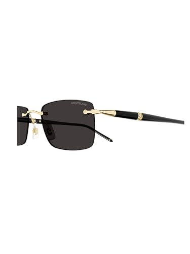 Montblanc MEISTERSTUCK MB 0344S 001 Gold/Black Metal Rimless Sunglasses Grey Lens3