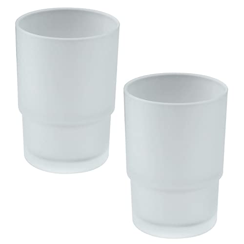 GHYI Toothbrush Holder Cup, 2pcs Replacement Glass Tumbler Toothbrush Cups for Wall Mounted Toothbrush Holder, Reusable Mouthwash Mug Dispenser for Bathroom Accessory (Frosted)