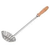 Homoyoyo Edelstahl Bratlöffel mit Holzgriff Mittlerer Snacklöffel für Frittierte Snacks...