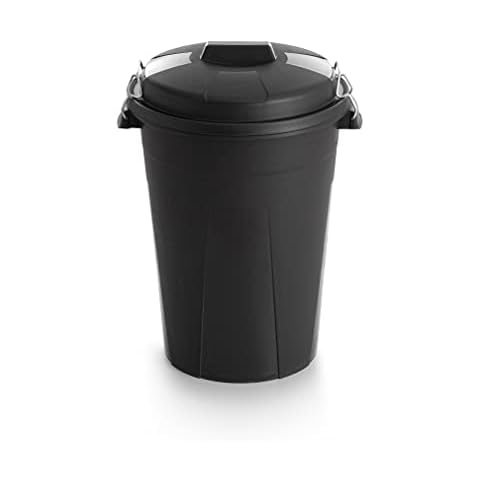 PLASVIDAVI Cubo de basura negro 100L exterior Cover