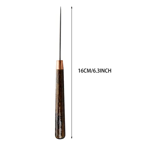Awl Tool, 2 Pcs Wooden Handle Scratch Awl For Leather Hole Punch Awl Maker Tool,Sewing Awl Leather Craft Repair Tools #TOP2