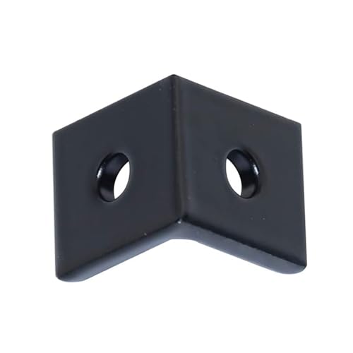 Équerres d'angle aluminium robustes pour profilé 2020 noir | Finition extrusion premium