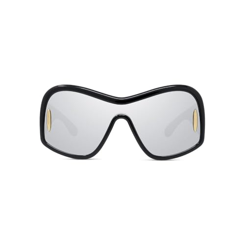 Loewe Silver Mirror Shield Ladies Sunglasses LW40131 01C 1442