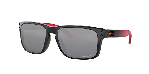 Oakley Mens Oo9102 Holbrook Polarized Square Sunglasses, Ruby Fade/Prizm Black Polarized, 57 mm