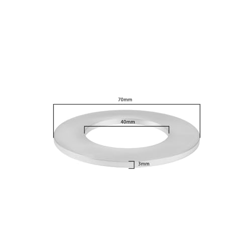 LT Easiyl 1 x Küchenarmatur, große Basis, Reparatur-Unterlegscheibe, Aluminium, 70 x 40 x 3 mm, Wasserhahn-Reparaturzubehör, flache Unterlegscheibe für Wasserhahn, Duschbefestigung, Silber
