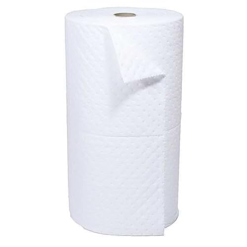 Image of Brady SXT30DP SXT Oil Only Absorbent Roll, Heavy Weight, Polypropylene, 30 inch x 150', White