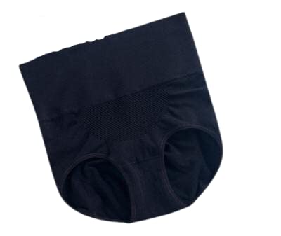 ECOMNEWGENWomen's Cotton Spandex High Waist Seamless Slimming Panties 360 Tummy Tucker/Tummy Control Panty (SHY1111) (L, Black)