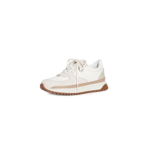 Madewell Women's Kickoff Trainer Sneakers in Neutral Colorblock Leather, Antique Cream Multi, 5 Medium US