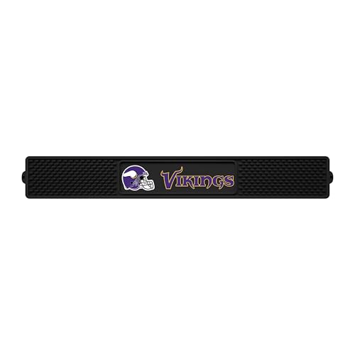 FANMATS 13990 Minnesota Vikings Drink Bar Mat - 3.25in. x 24in. - Durable Dish Drying Mat, Easy Clean, Counter Mat