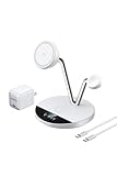 Anker Prime Wireless Charging Station (3-in-1, MagGo, AirCool, Dock Stand) ホワイト Qi2 25W対応 マグネット式 3-in-1 ワイヤレス充電ステーション/ワイヤレス出力/Apple Watchホルダー付 iPhone 17シリーズ iPhone Air 対応 MagSafe対応
