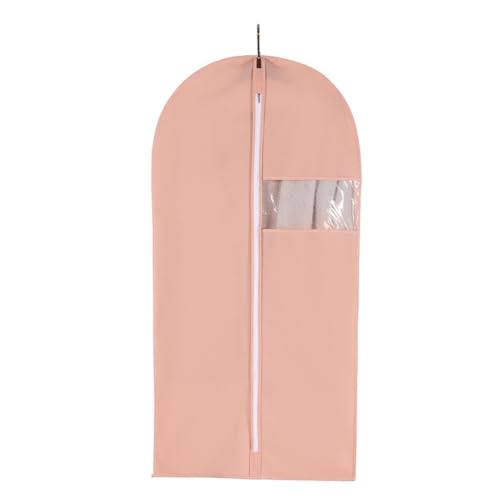 Habrur Clothes Cover 5 Pack Foldable Garment Bag with Clear Window Garment Bag for Travel Closet Suit Bags (Color : Pink, Size : 60 * 120cm)