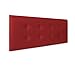 DHOME Testiera per letto imbottita Capitoné 8 cm di spessore. Testiera imbottita ACUALINE tessuto e similpelle. Testiere per letto matrimoniale e singolo (similpelle rosso, 150 cm (Letti 150/160)).