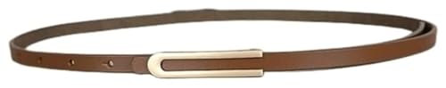 Belts for women, Waist Belt Women's Waist Belts Genuine Leather Belts Adjustable Alloy Pin Buckle Belts Elegant Fine Versatile Dress(Caramel)