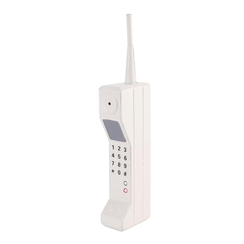 Kodrily 90s Phone Prop Vintage Old Phone Prop Portable Iron Retro Mobile Prop 80s Retro Brick Cellphone Ornament for Home Living Stage Restaurant Photography Props (White)
