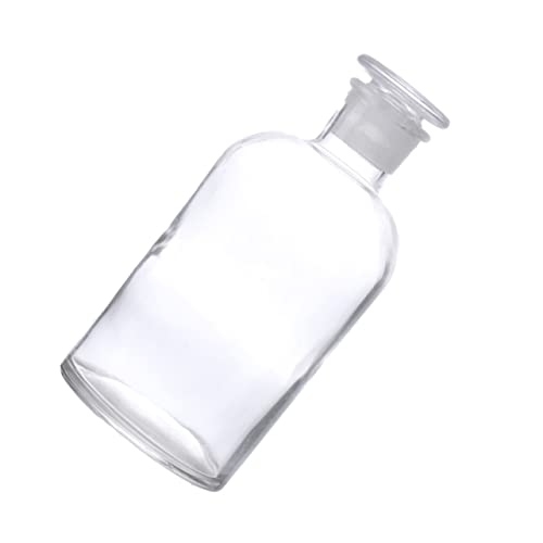 Ultechnovo 1Pc Reagent Bottle Clear Container Clear Container With Lid Clear Glass Bottles With Caps Laboratory Supplies Dilution Vials Media Storage Lab Glass Bottle Chemicals Glass Bottle #TOP23