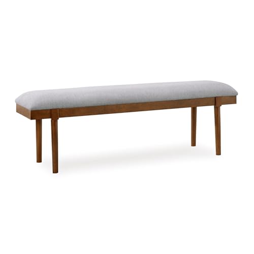 Signature Design by Ashley Lyncott 59' Upholstered Solid Wood Frame Dining Bench, Gray/Brown