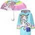 Kids Umbrella and Raincoat Set for Boys and Girls Ages 3-7 (Unicorn Design)