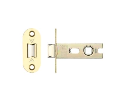 Ironmongery Solutions® Project Tubular Latch 64mm Radius Heavy Duty Internal Door Latch for Handles and Knobs Fixings Included (Polished Brass)