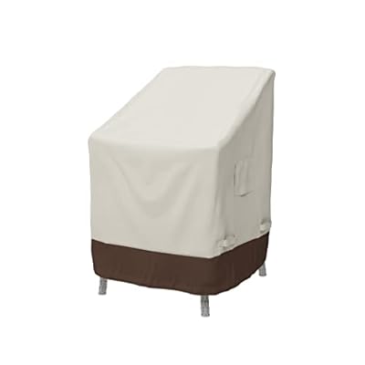 Amazon Basics Outdoor Patio Dining Arm Chair Cover, Set of 2, Beige/Tan
