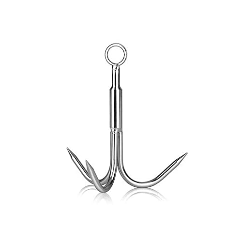 1pc Grappling Hook 3 Claw Climbing Hook Stainless Steel Grapnel Hook Small/Large Size (Small(3.9 * 4.4in))