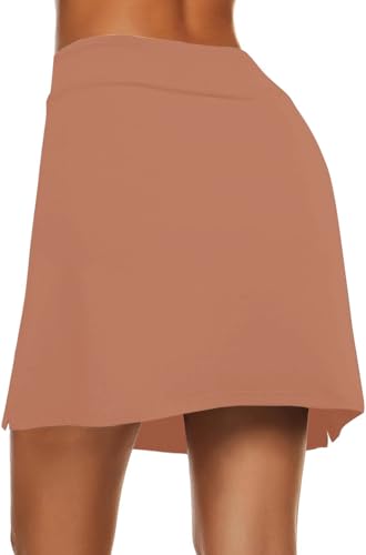 Image of Nora Nico Women's & Girls High Rise Flared Skorts Stretchy Opaque Skater Skirts with Shorts with Side Pocket