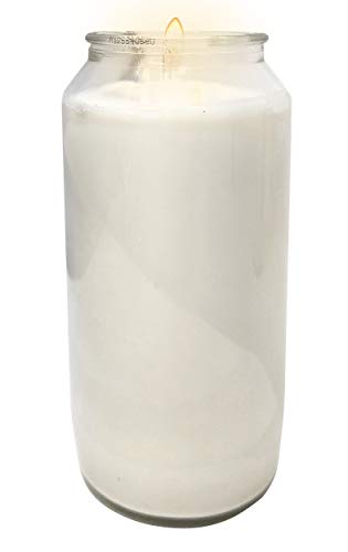 Hyoola 7 Day White Prayer Candle in Glass Jar- 3 Pack - Memory Candle for Religious, Memorial, Vigil and Emergency - 100% Vegetable Oil Wax