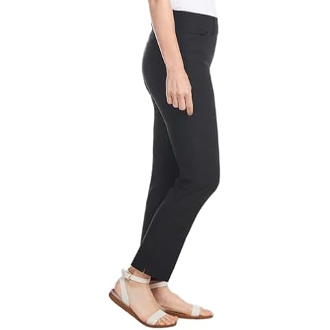 Hilary Radley Women's Mid-Rise Stretch Pull-On Ankle Pants (US, Alpha, Medium, Regular, Regular, Black) Cover
