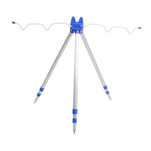 QSTDGVPW Soporte para Caña de Pescar para Suelo, 5 Cañas de Pescar, Soporte para Trípode, Estante Plegable para Caña