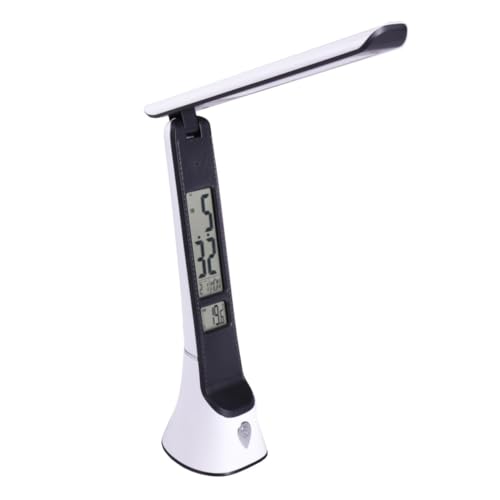 Jandei - Lámpara Escritorio LED Con Carga USB Y Batería, 5W, 3 Tonos de Luz, Intensidad Regulable, Alarma, Calendario Y Reloj. Lámparas Mesita de Noche, Luz de Lectura Flexo Táctil.