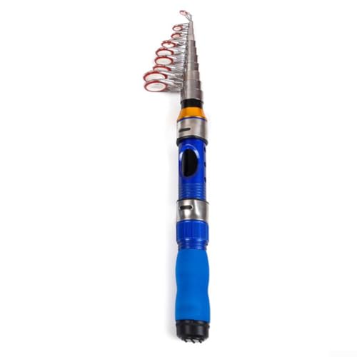 Kit completo de pesca con caña telescópica y carrete giratorio eficiente para pescadores (230 m, azul)
