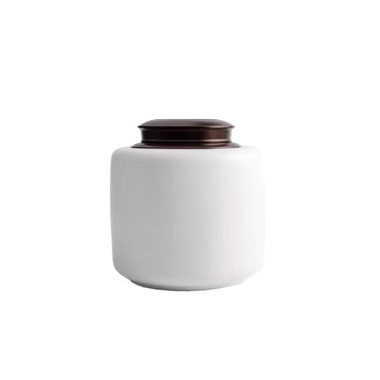 Caja de té, latas de té, latas grandes selladas de cerámica, latas for almacenar té y alimentos, caja de té for el hogar, botes de cocina retro, tarro for almacenar té(White)