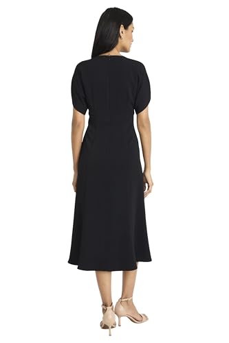 Maggy London Women's Elegant Midi Puffed Sleeves-Fitted Waist A-line Silhouette-Versatile Cocktail Dress3