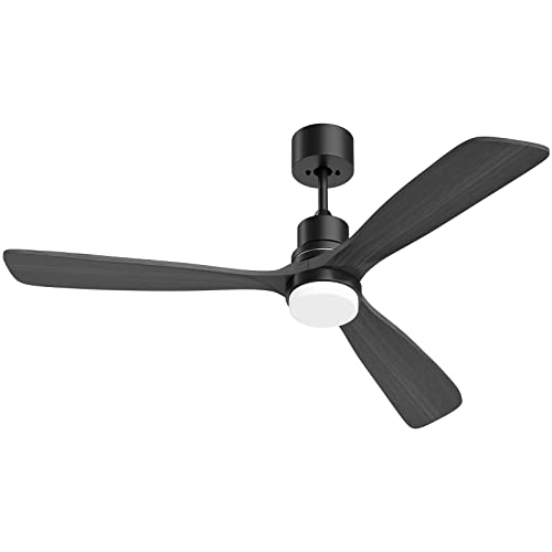 Obabala 52'' Grey Ceiling Fan Outdoor Ceiling Fan with LED Light Remote Control for Patios Modern Ceiling Fan Reversible DC Motor and Matte Black…