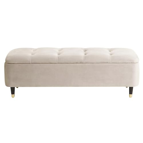 ZLLPIGLS Baul Almacenaje Dormitorio Multifuncional, Banco Almacenaje con Asiento de Esponja de Alta Densidad, para Sala de Estar o Dormitorio(Off-White,130cm/51.1in)