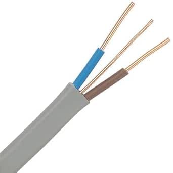 JAFSAL ONLINE Electrical Grey Twin & Earth Cable Lighting Electric Wire for Industrial & Domestic Wiring (1.0 mm, 50m)