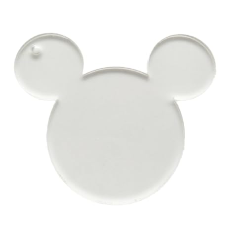 10pcs/lot Blank Clear Acrylic Mouse Head Charms,...