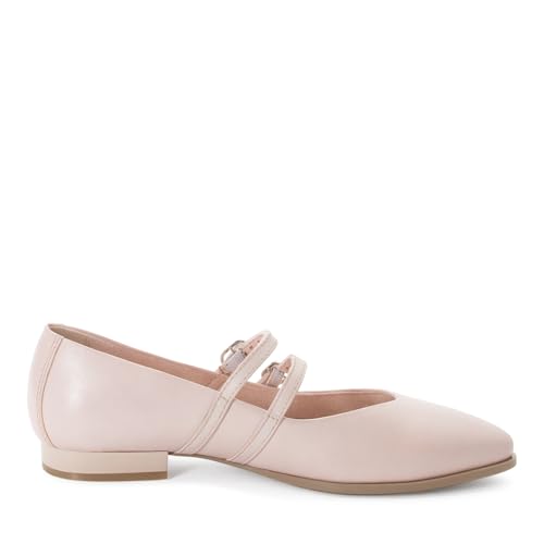 Marco Tozzi Damen Ballerinas weiches Feel Me Fußbett Leder weiches Innenfutter Spitz, rosa (Nude), 40 EU
