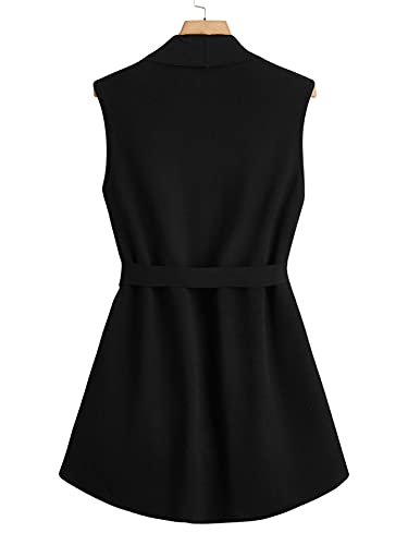 Soly Hux 07201009187-10-17-1XL Women'S Plus Size Sleeveless Lapel Open Front Vest Jacket Cardigan thumb #1