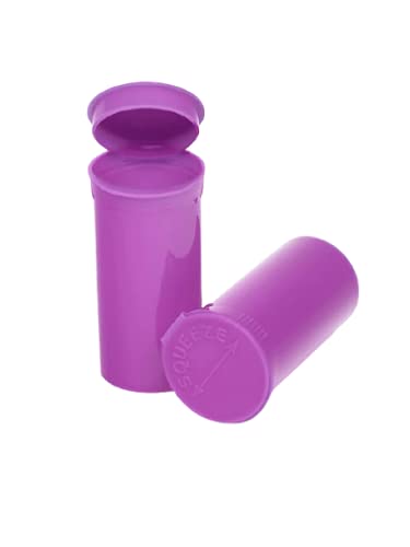 225 Pack Empty Pill Bottles with Pop Top Caps, Medicine Containers, Prescription Vials with Lids, Pop Top Bottles, Flip Top Caps, Empty Vials, Pill Organizer.(19 Dram, Grape Purple)