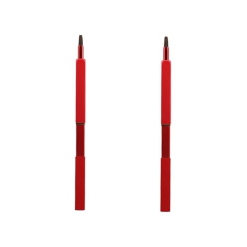 Gogogmee 2pcs Retractable Lip Brush Portable Makeup Brush Set with Nylon Fiber Angled Lipstick Applicator for Travel