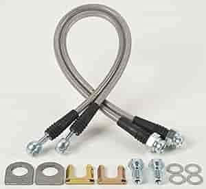 JEGS DOT Brake Hose Kit | Fits GM Metric (D154) Calipers | Made In USA | 10mm Banjo to 3/8