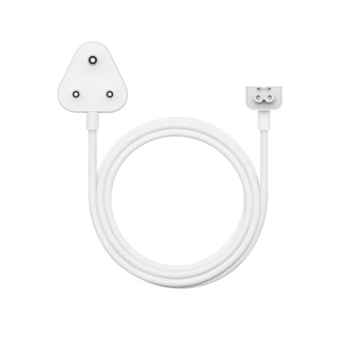 Image of FUGEN Indian Style Cable Big Head 16A (not for 5A) for Laptop Charger Adapter Cable Compatible for Apple mac-Book Pro, Air, Retina, MG1, MG2, MG3, iPhone, Mega-Safe-1,2 and 3 (White)