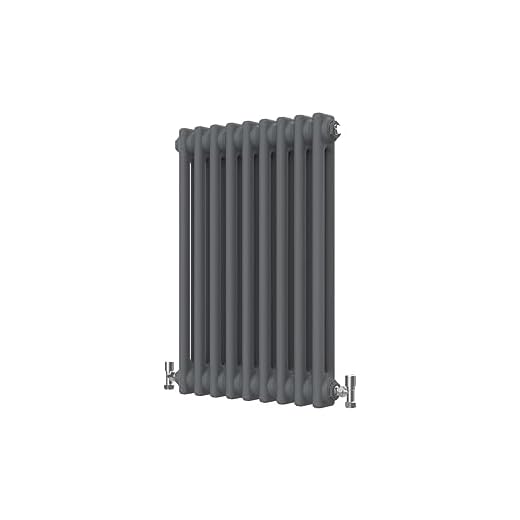 Radbliss Radiador horizontal tradicional 2 Cloumn 600x425mm antracita gris mate hierro fundido estilo diseño RAD calefacción central