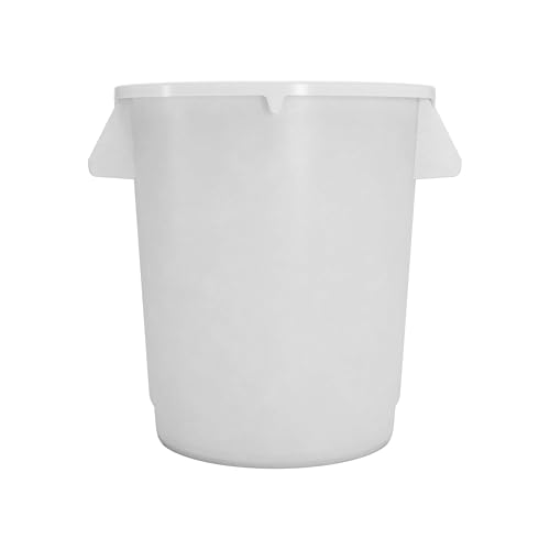 Image of SPARTA Bronco Waste Container Trash Container, Round Trash Bin for Disposal, 10 Gallons, White