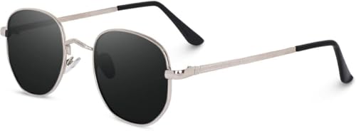 IMSZZ Stylish Men & Women Round Sunglasses | UV protection & Lightweight | Metal Full-frame Sunglasses (Silver)