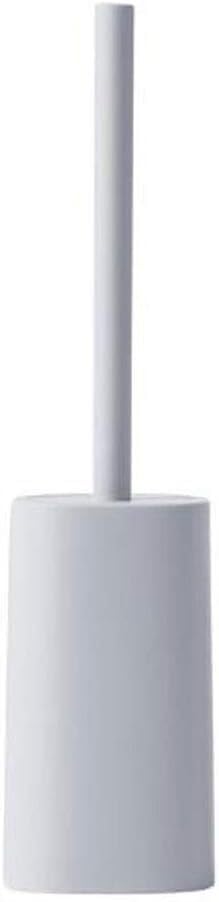 Brosse de toilette avec support gris et manche long pour wc