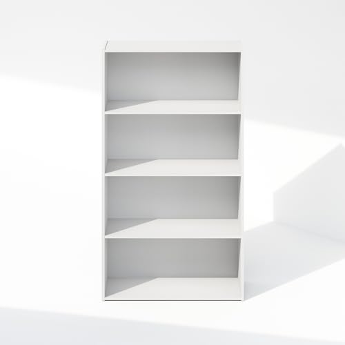 Image of Furinno Reed Closet Organizers and Storage, 4-Tier Closet Organizer, Open Shelf Closet Storage, for Wardrobe, Bedroom, Living Room, White