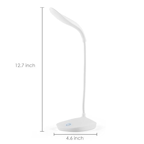 Image of Voncerus Plastic LED Study Lamp Rechargeable,Table Lamp for Study Room, Desk Lamp Light with 3 Brightness Levels,Portable USB Table Light,Study Table Lamp for Students,Reading & Work at Home,White