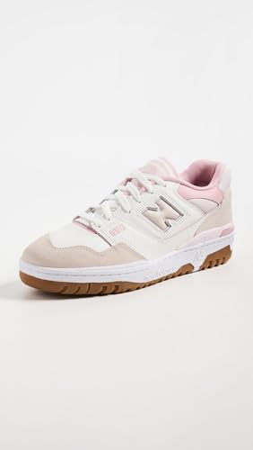 New Balance Women's 550 Sneakers, Sea Salt, Pink, Off White, 8.5 Medium US2